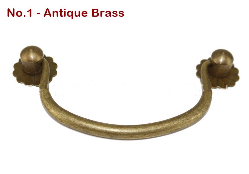 Antique Solid Brass Drop Handle 100 125mm 4" 5" Drawer Pull Knocker Furniture Decorative Door Cabinet Vintage Decor Hardware Wholesale Bulk
