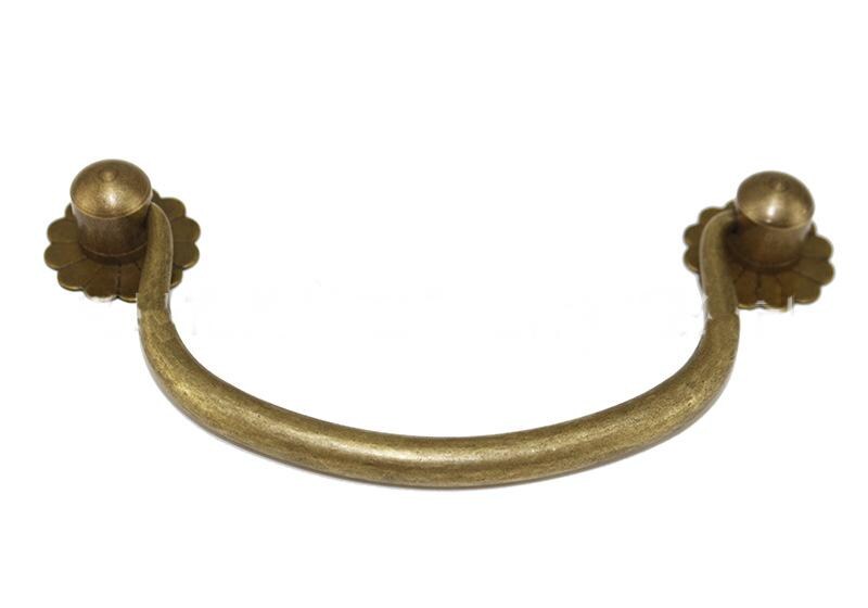 Antique Solid Brass Drop Handle 100 125mm 4" 5" Drawer Pull Knocker Furniture Decorative Door Cabinet Vintage Decor Hardware Wholesale Bulk