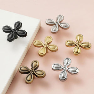 Solid Brass Floral Cabinet Pulls & Knobs - Black Finish Hardware - Brass / 1pc