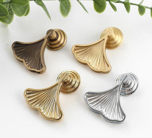 Solid Brass Ginkgo Cabinet Pulls & Knobs - Silver Finish Hardware - view 9
