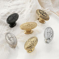 Solid Brass Floral Cabinet Pulls & Knobs - Black Finish Hardware - Brass / 1pc