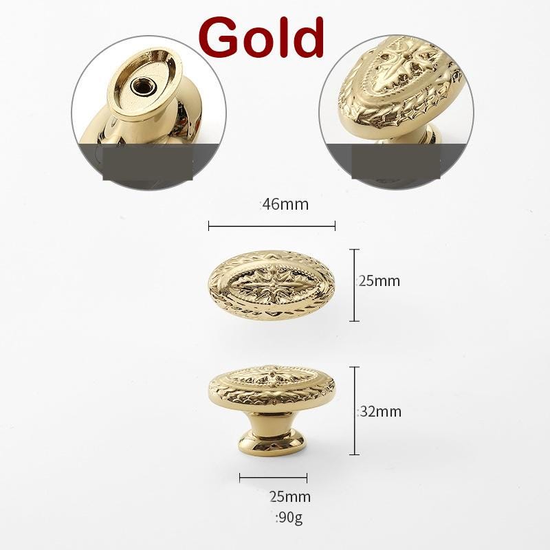 Solid Brass Flower Oval Kitchen Knob Handles 32x46mm 1 1/4" x 1 3/4" Cabinet Drawer Door Furniture Black Silver Gold Antique Wholesale Bulk