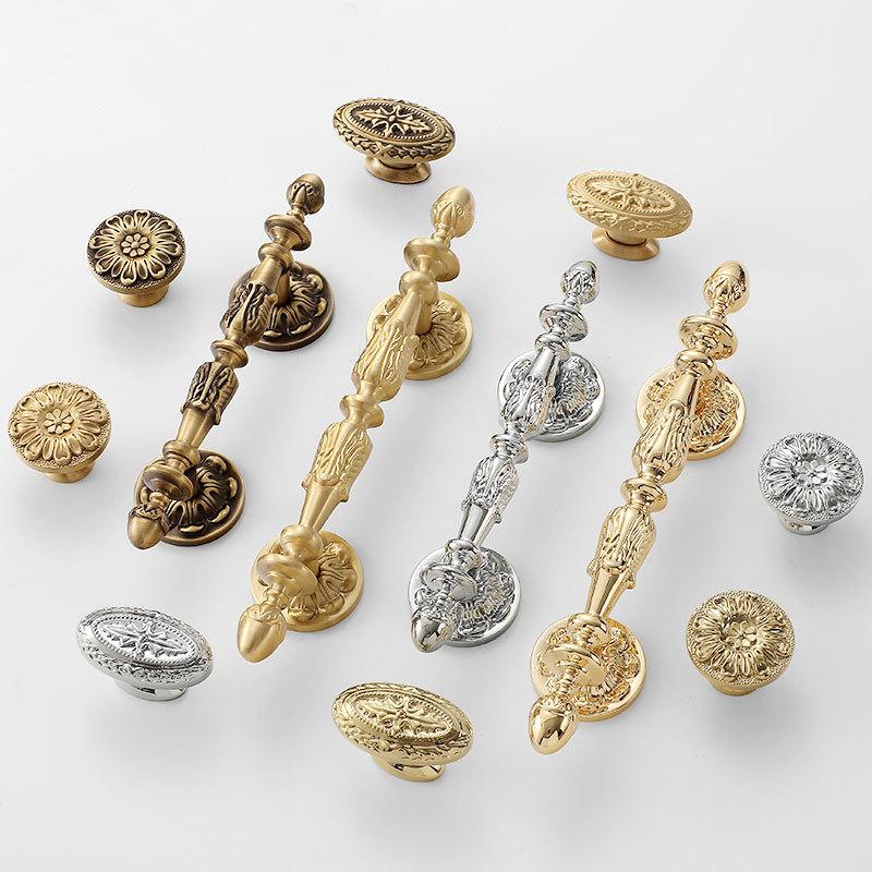 Vintage Retro Style Handles Knobs Drawer Bin Pulls Aged Solid Brass Silver Golden Kitchen Cabinet Door Furniture Hardware Wholesale Bulk