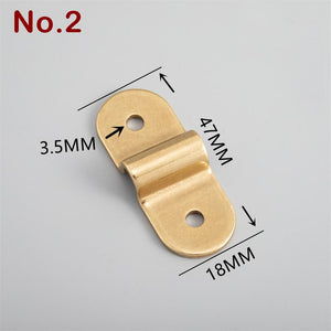 Solid Brass Mounting Brackets - Furniture Hardware for Leathercraft - No.2 / 1pc