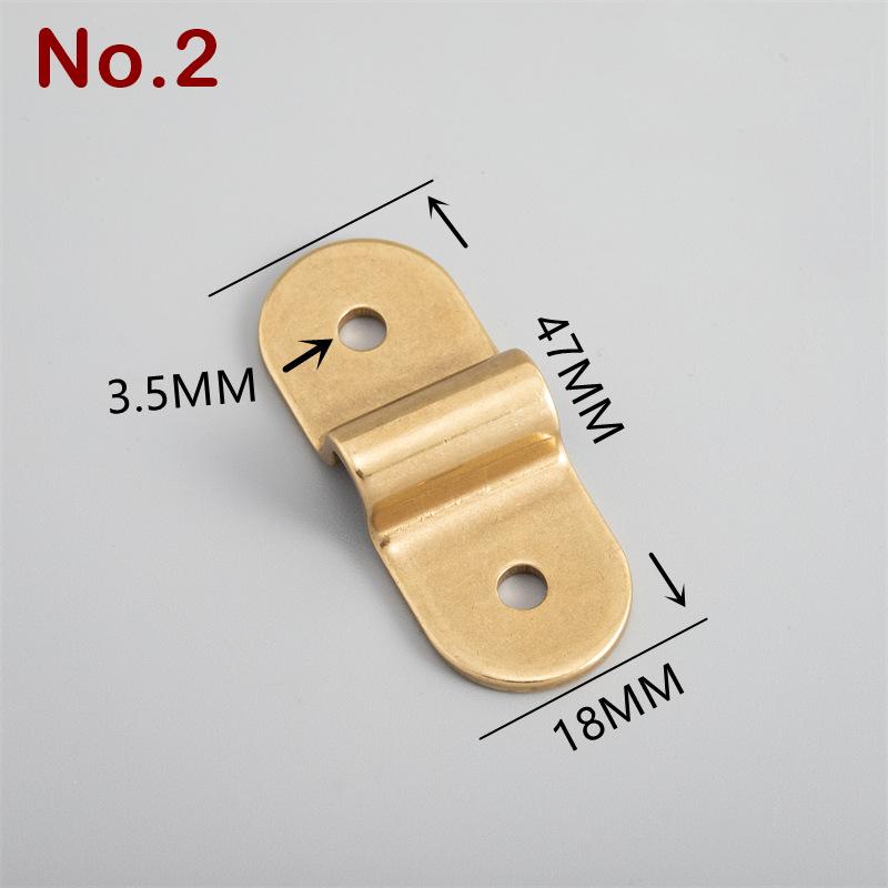 Solid Brass Mounting Brackets - Furniture Hardware for Leathercraft - No.2 / 1pc