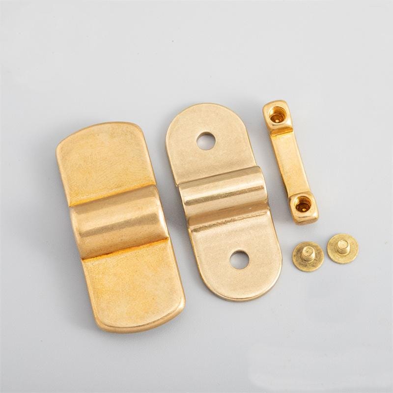 Solid Brass Mounting Brackets - Furniture Hardware for Leathercraft - view 6