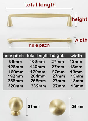 Solid Brass Round Cabinet Cup Pulls - Black Finish for Wardrobes - Black 109mm / 1pc