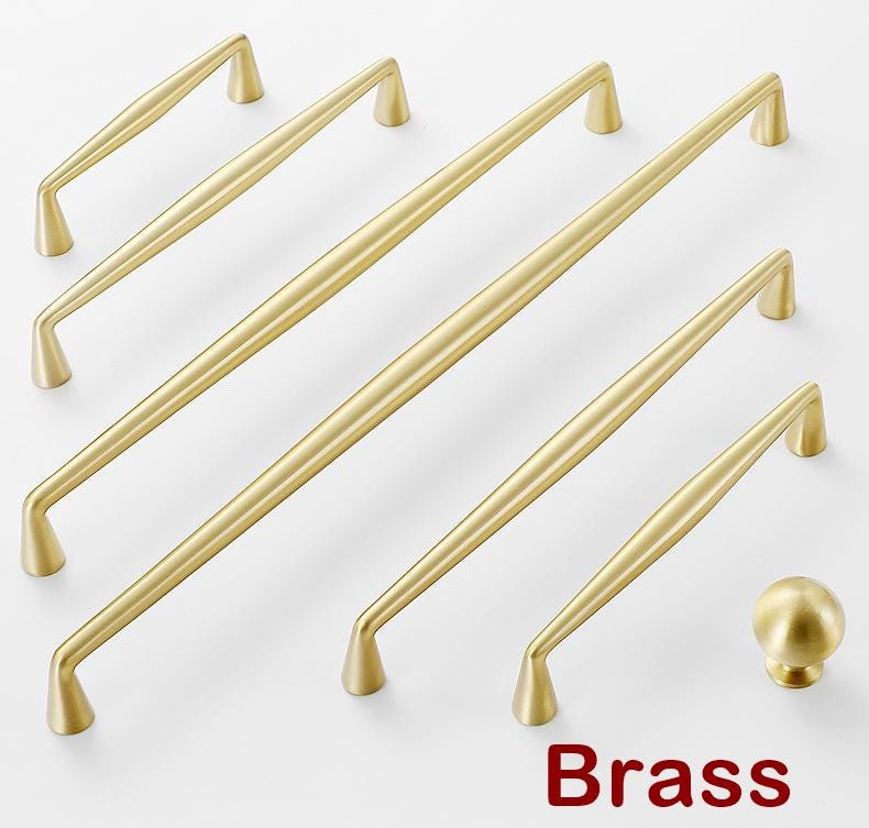 Solid Brass Round Cabinet Cup Pulls - Black Finish for Wardrobes - Black 268mm / 1pc