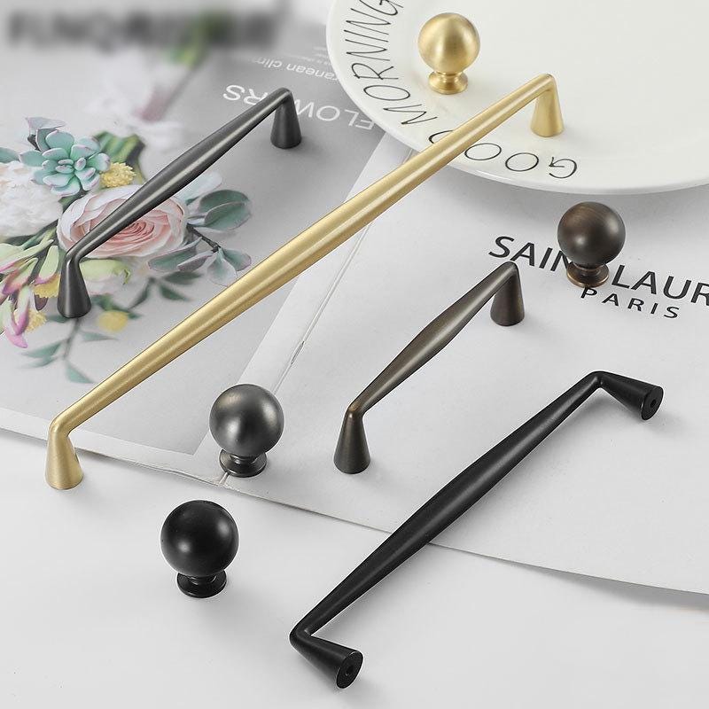 Solid Brass Round Cabinet Cup Pulls - Black Finish for Wardrobes - Brass 140mm / 1pc