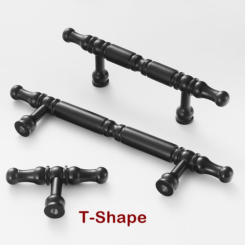 Black Solid Brass Handles Knobs Kitchen Cabinet Drawer Pulls Door Furniture Decor Hardware Wholesale Bulk