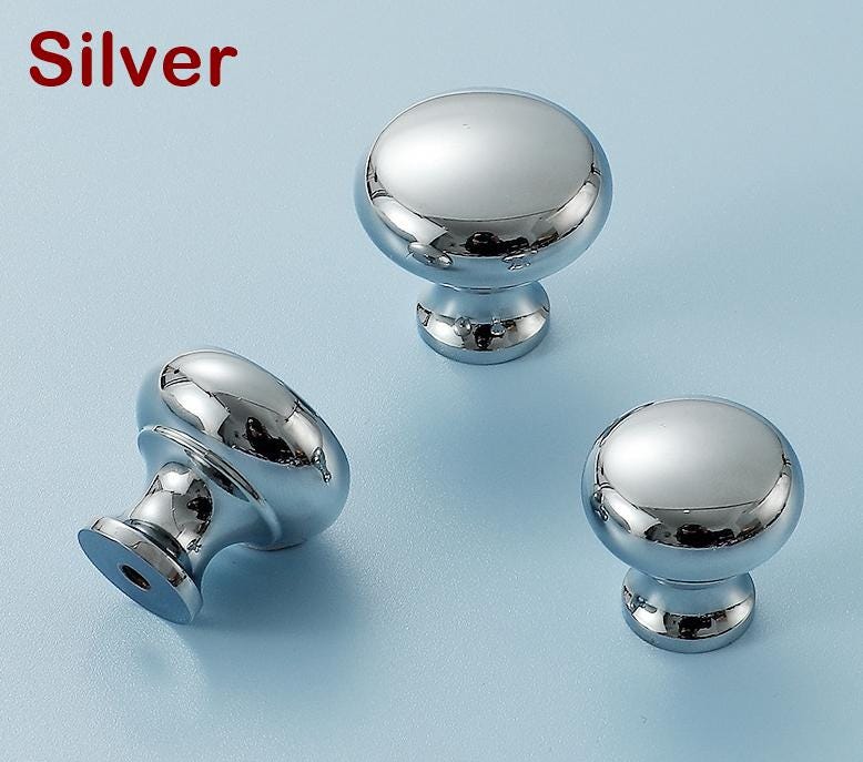 Round Kitchen Knobs 25 28 32mm 1 1 1/4" Solid Brass Cabinet Drawer Pull Handles Door Furniture Aged Antique Bronze Black Silver Gold Bulk
