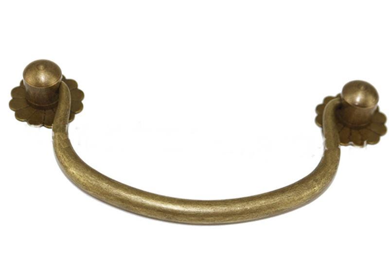Antique Solid Brass Drop Handle 100 125mm 4" 5" Drawer Pull Knocker Furniture Decorative Door Cabinet Vintage Decor Hardware Wholesale Bulk