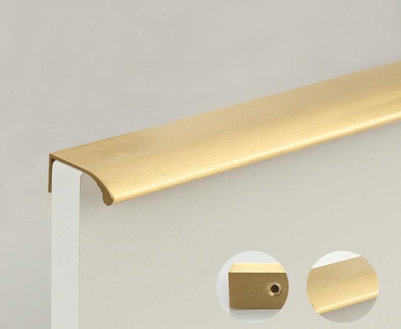 Solid Brass Invisible Handles Knobs Cupboard Kitchen Cup Drawer Bin Pulls Cabinet Door Furniture Decor Hardware Wholesale Bulk