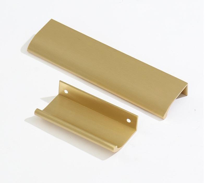 Solid Brass Invisible Handles Knobs Cupboard Kitchen Cup Drawer Bin Pulls Cabinet Door Furniture Decor Hardware Wholesale Bulk