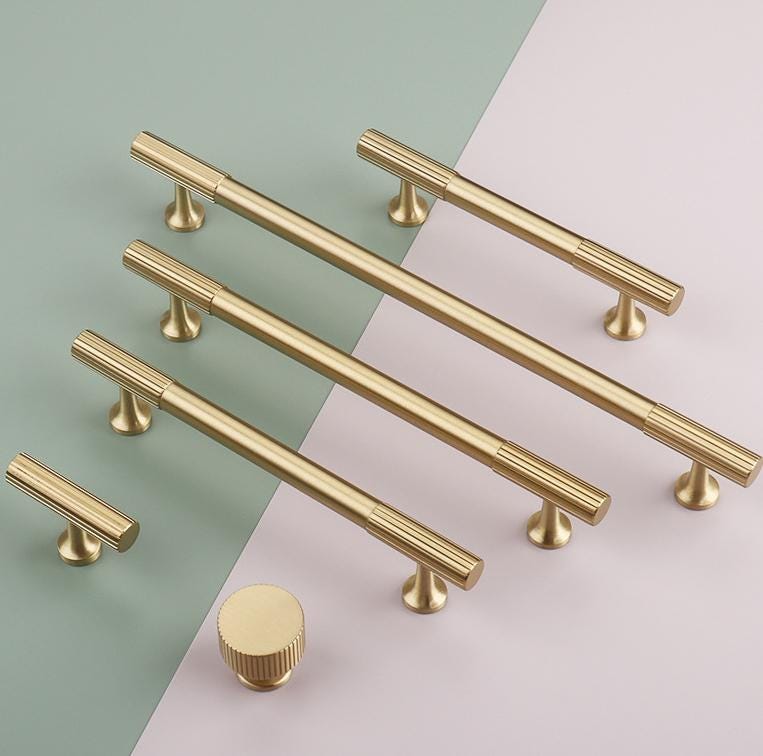 Solid Brass Round Cabinet Cup Pulls - Furniture Decorative Hardware - 158mm / 1pc