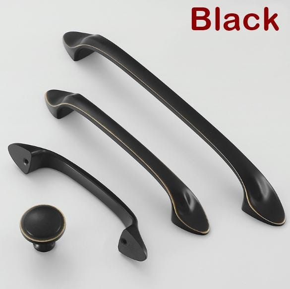 Handles Knobs Drawer Bin Pulls Solid Brass Black Aged Antique Bronze Silver Gold Plated Kitchen Cabinet Door Furniture Hardware Wholesale