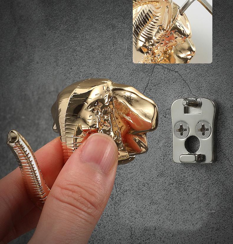 Elephant Trunk Kitchen Knob Hook Handles 60mm 2 3/8" Cabinet Drawer Door Furniture Black Silver Gold Antique Wholesale Bulk