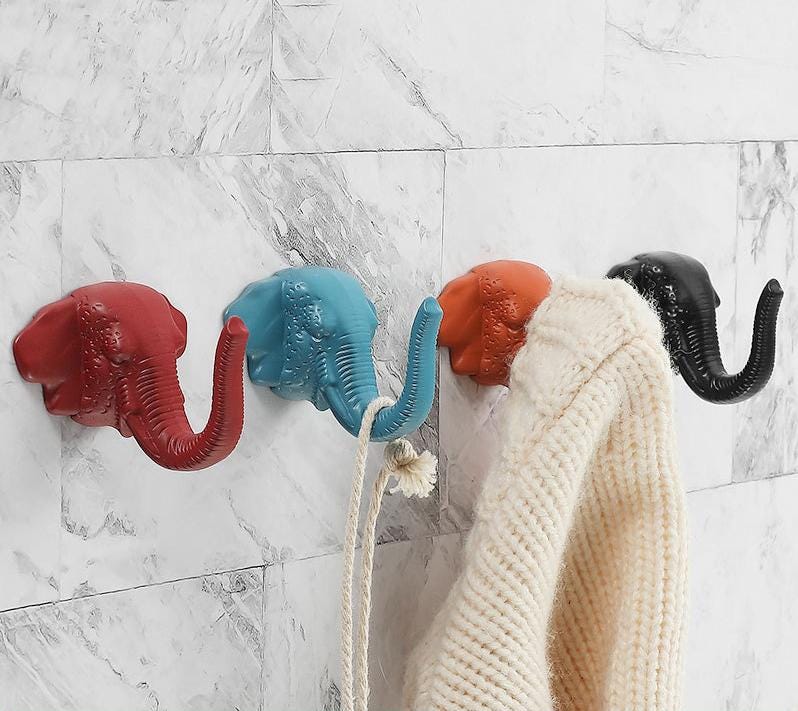 Elephant Trunk Kitchen Knob Hook Handles 60mm 2 3/8" Cabinet Drawer Door Furniture Black Silver Gold Antique Wholesale Bulk