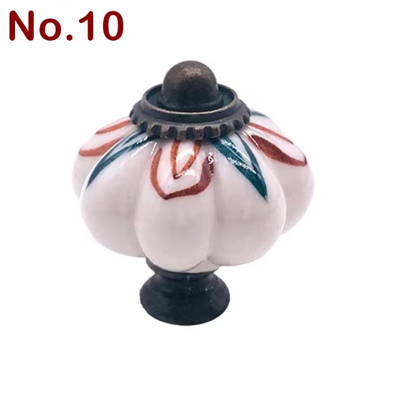 White Ceramic Handles Knobs 33x38mm Round Cupboard Kitchen Cup Drawer Bin Pulls Vintage Antique Bronze Cabinet Door Furniture Decor Hardware
