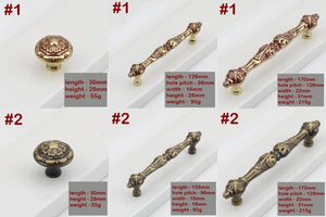 Solid Brass Round Cabinet Pulls & Knobs - Antique Bronze Finish - #1 - 126mm / 1pc