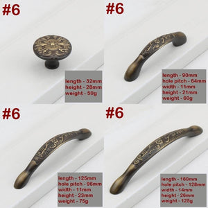 Solid Brass Round Cabinet Pulls & Knobs - Antique Bronze Finish - #2 - 170mm / 1pc