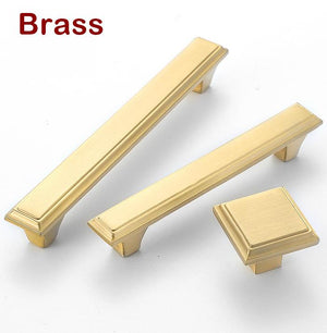 Solid Brass Square Cabinet Pulls & Knobs - Black Finish Hardware - Brass 125mm / 1pc