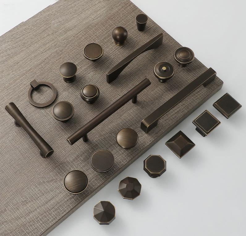 Aged Solid Brass Handles Knobs Cupboard Kitchen Cup Drawer Bin Pulls Cabinet Door Furniture Decor Hardware Wholesale Bulk
