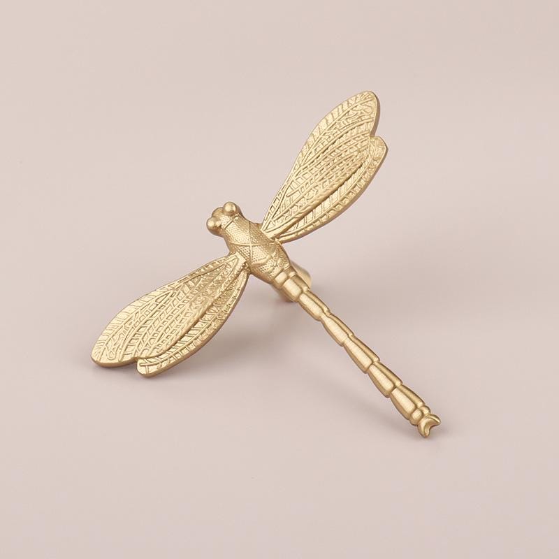 Solid Brass Dragonfly Kitchen Knob Handles 65x77mm 2 1/2" x 3" Cabinet Drawer Door Furniture Gold Antique Wholesale Bulk