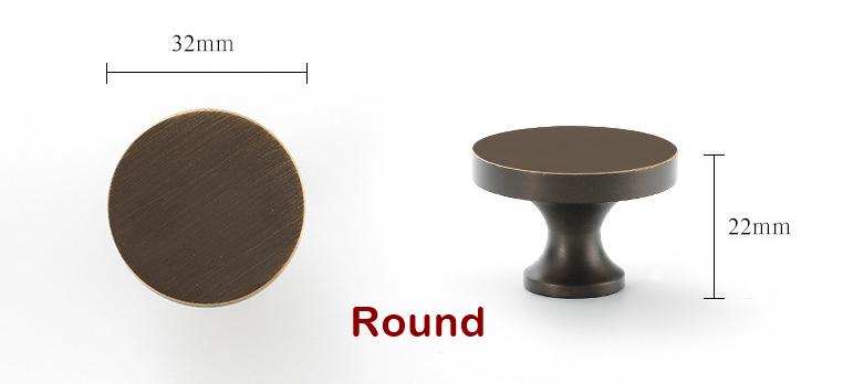 Solid Brass Round Cabinet Pulls & Knobs - Black Finish for Cabinets - Brass 160mm / 1pc