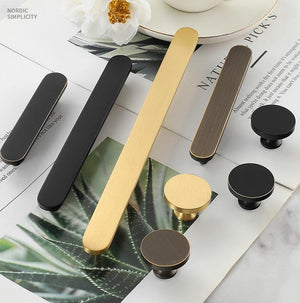 Solid Brass Round Cabinet Pulls & Knobs - Black Finish for Cabinets - Brass 32mm Round / 1pc