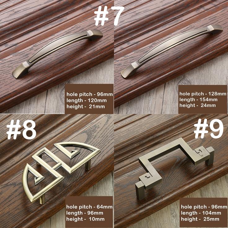 Solid Brass Square Cabinet Pulls & Knobs - Bronze Finish Hardware - #2 - 103mm / 1pc