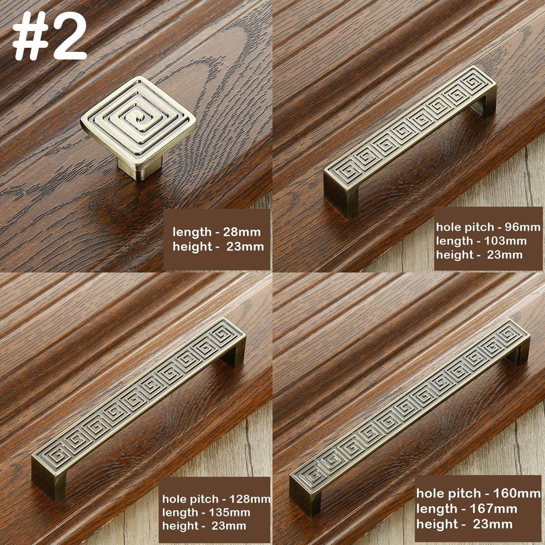 Solid Brass Square Cabinet Pulls & Knobs - Bronze Finish Hardware - #1 - 104mm / 1pc