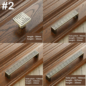 Solid Brass Square Cabinet Pulls & Knobs - Bronze Finish Hardware - #1 - 104mm / 1pc