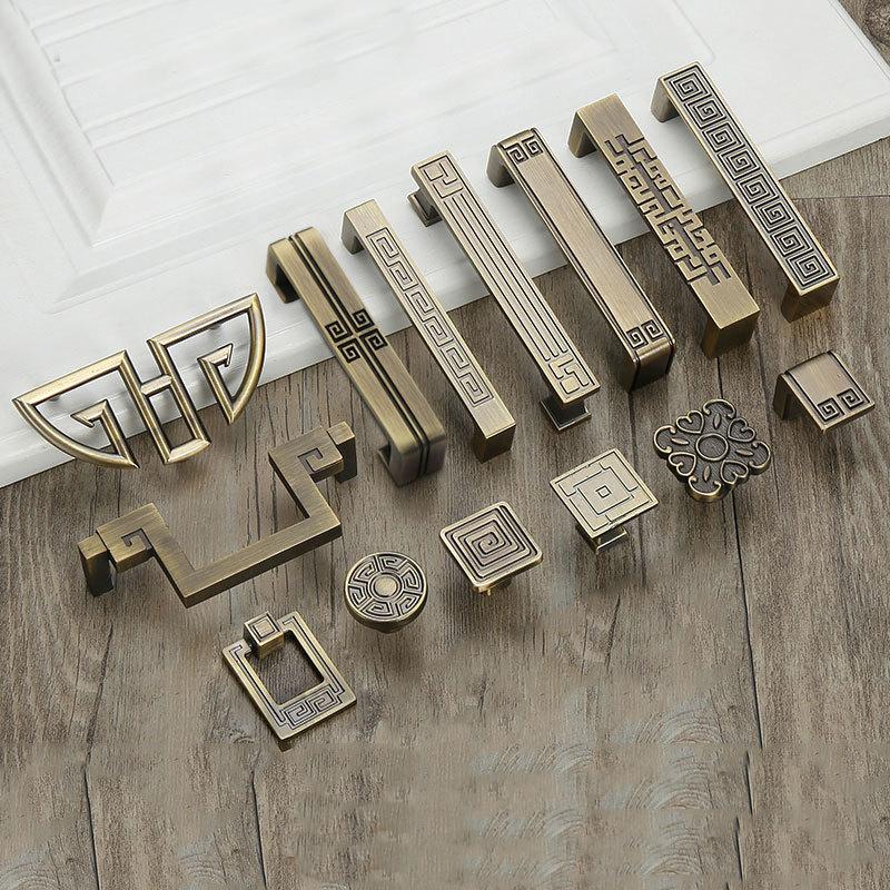 Aged Solid Brass Retro Drawer Pull Knob Handle Hardware For Unique Handmade Furniture Vintage Home Decor Kitchen Bathroom Cabinet Dresser