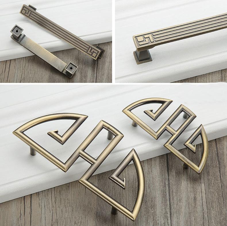 Solid Brass Square Cabinet Pulls & Knobs - Bronze Finish Hardware - #3 - 103mm / 1pc