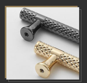 Solid Brass Knurled Cabinet Cup Pulls - Gold Finish for Wardrobes - Gold - 360mm / 1pc