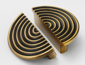 Solid Brass Mid-Century Cabinet Pulls & Knobs - Antique Bronze Finish - #3 - 37mm/gold / 1pc
