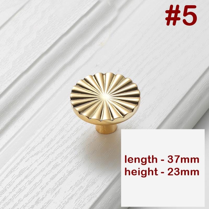 Solid Brass Mid-Century Cabinet Pulls & Knobs - Antique Bronze Finish - #2 - 68mm/gold / 1pc