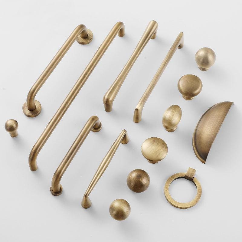 Rustic Farmhouse Drawer Pulls Knobs Cup Bin Handles Aged Solid Brass Kitchen Bathroom Bedroom Cabinet Cupboard Dresser Wardrobe Hardware