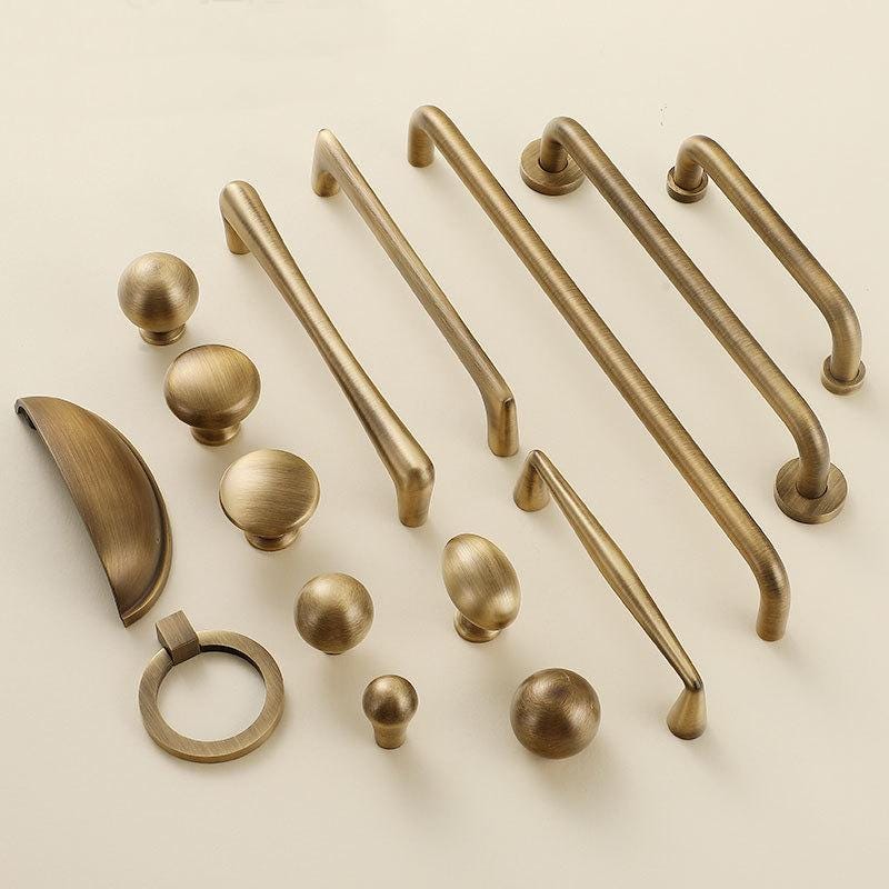 Rustic Farmhouse Drawer Pulls Knobs Cup Bin Handles Aged Solid Brass Kitchen Bathroom Bedroom Cabinet Cupboard Dresser Wardrobe Hardware