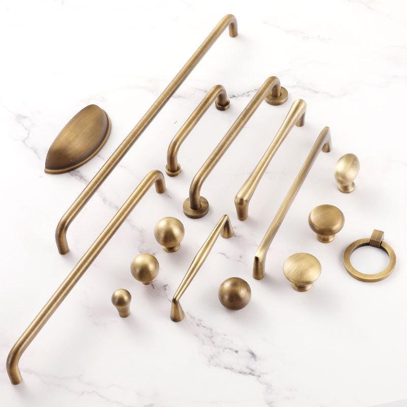 Rustic Farmhouse Drawer Pulls Knobs Cup Bin Handles Aged Solid Brass Kitchen Bathroom Bedroom Cabinet Cupboard Dresser Wardrobe Hardware