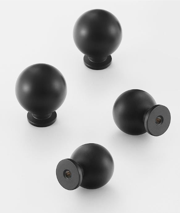 Ball Kitchen Knobs 25 28mm 1" Solid Brass Cabinet Drawer Pull Handles Door Furniture Aged Antique Bronze Black Silver Gold Bulk
