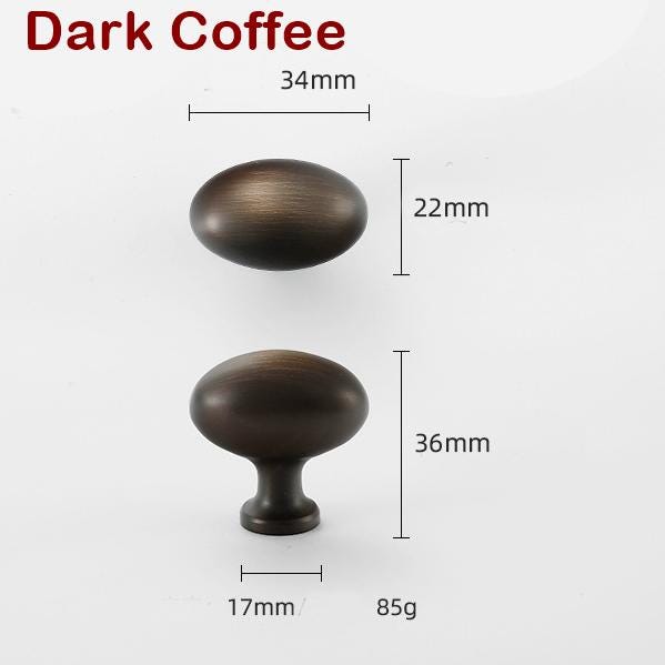 Oval Egg Cabinet Knobs 36mm 1 3/8" Solid Brass Door Drawer Pull Handles Kitchen Furniture Aged Antique Bronze Black Silver Gold Wholesale