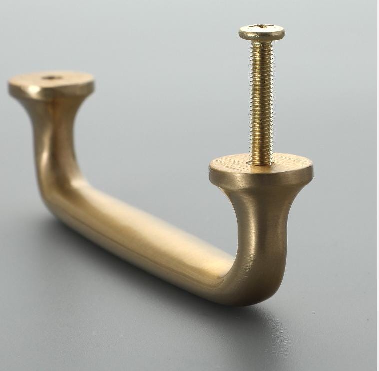 Rectangle Round Brushed Handles Knobs 3 - 6 Inch Solid Brass Cupboard Kitchen Cup Drawer Bin Pulls Cabinet Door Furniture Decor Hardware