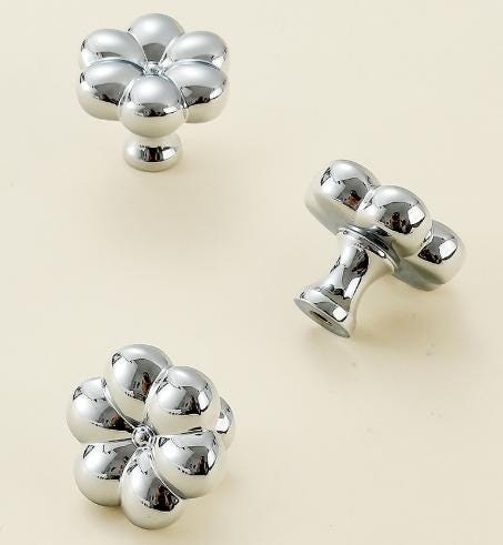 Solid Brass Floral Cabinet Pulls & Knobs - Black Finish Hardware - view 9
