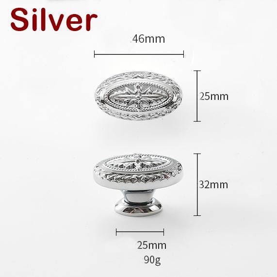 Solid Brass Flower Oval Kitchen Knob Handles 32x46mm 1 1/4" x 1 3/4" Cabinet Drawer Door Furniture Black Silver Gold Antique Wholesale Bulk