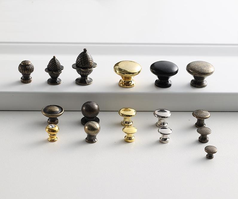 Alloy Floral Door Knocker Ring Pulls - Black Finish for Wardrobes - No.2 Bronze Large / 10pcs