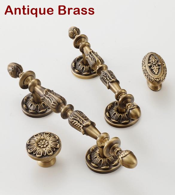 Vintage Retro Style Handles Knobs Drawer Bin Pulls Aged Solid Brass Silver Golden Kitchen Cabinet Door Furniture Hardware Wholesale Bulk