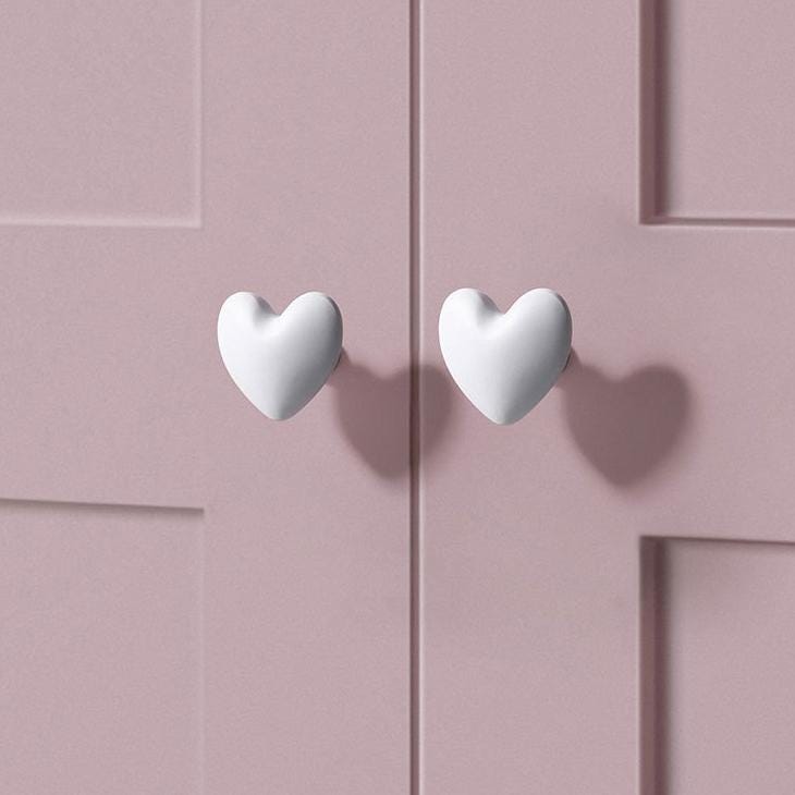 Heart Kitchen Knob Handles 36mm 1 3/8" Cabinet Drawer Door Furniture Black Silver Gold Antique Wholesale Bulk