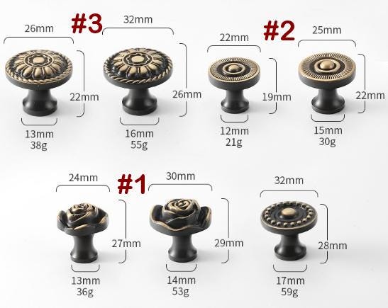 Art Deco Drawer Pulls Handles Round Knobs Aged Solid Brass Vintage Decor Kitchen Bathroom Cabinet Cupboard Bedroom Dresser Wardrobe Hardware
